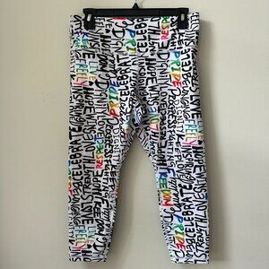 Athleta Pride Collection Graffiti Elation Train 7/8 Tights Leggings, LP